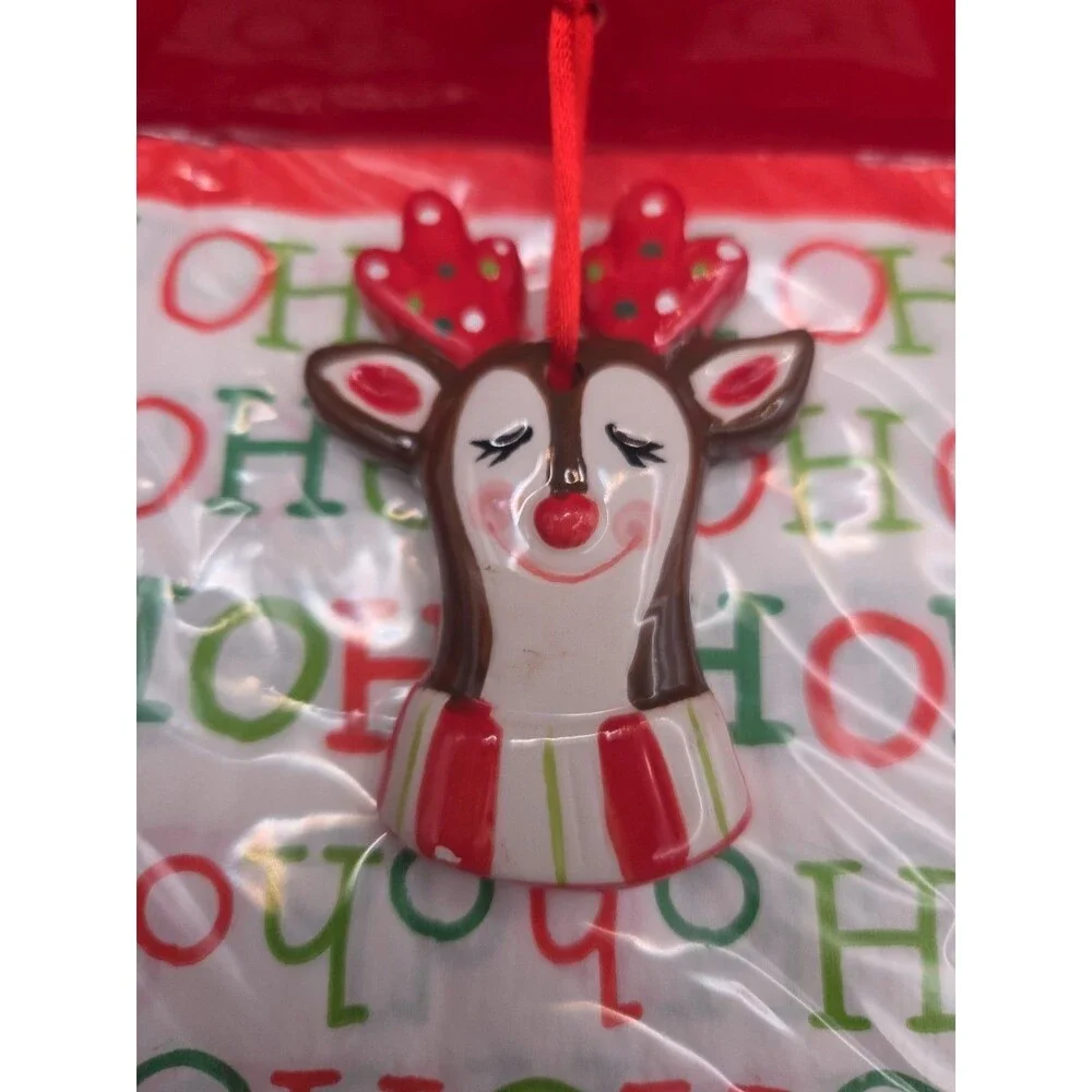 Dennis East Ceramic Rudolph Red Nose Reindeer Napkin Holder